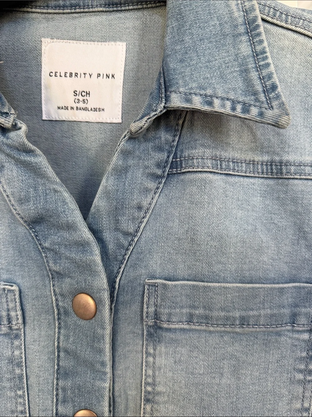 Celebrity Pink Denim Shorts Romper - Blue Size Small (3-5) - Picture 5 of 6